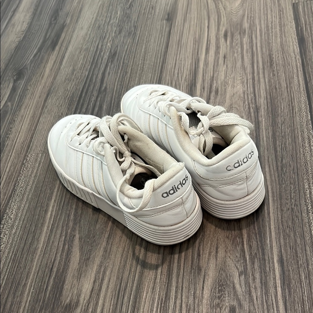 Adidas White Sneakers with Subtle Stripes